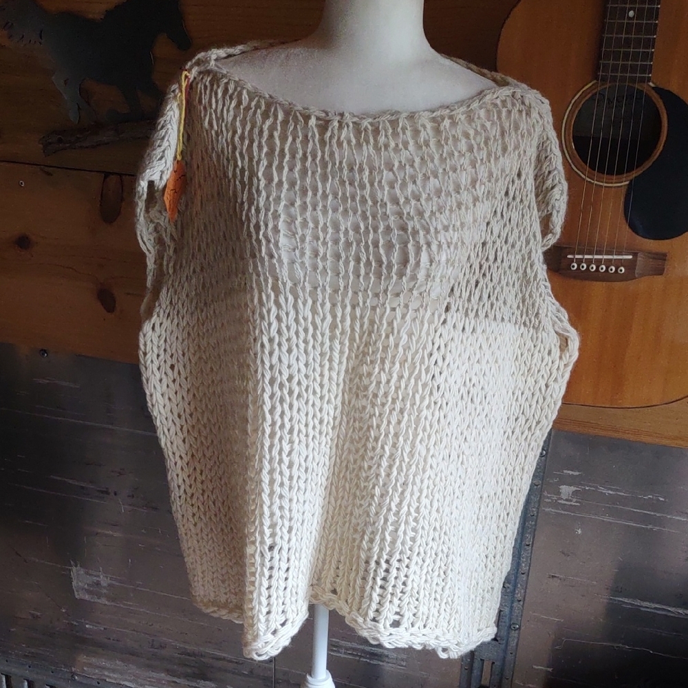 Open Knit Handmade Vest/Tunic